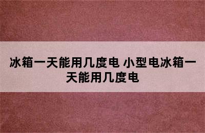 冰箱一天能用几度电 小型电冰箱一天能用几度电